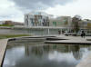 View across ponds in civic area