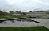 View across ponds in civic areas